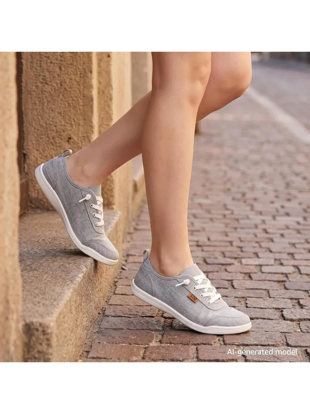 Women's Light Grey Comfortable Classic Slip On Low Top Canvas Fashion Sneakers